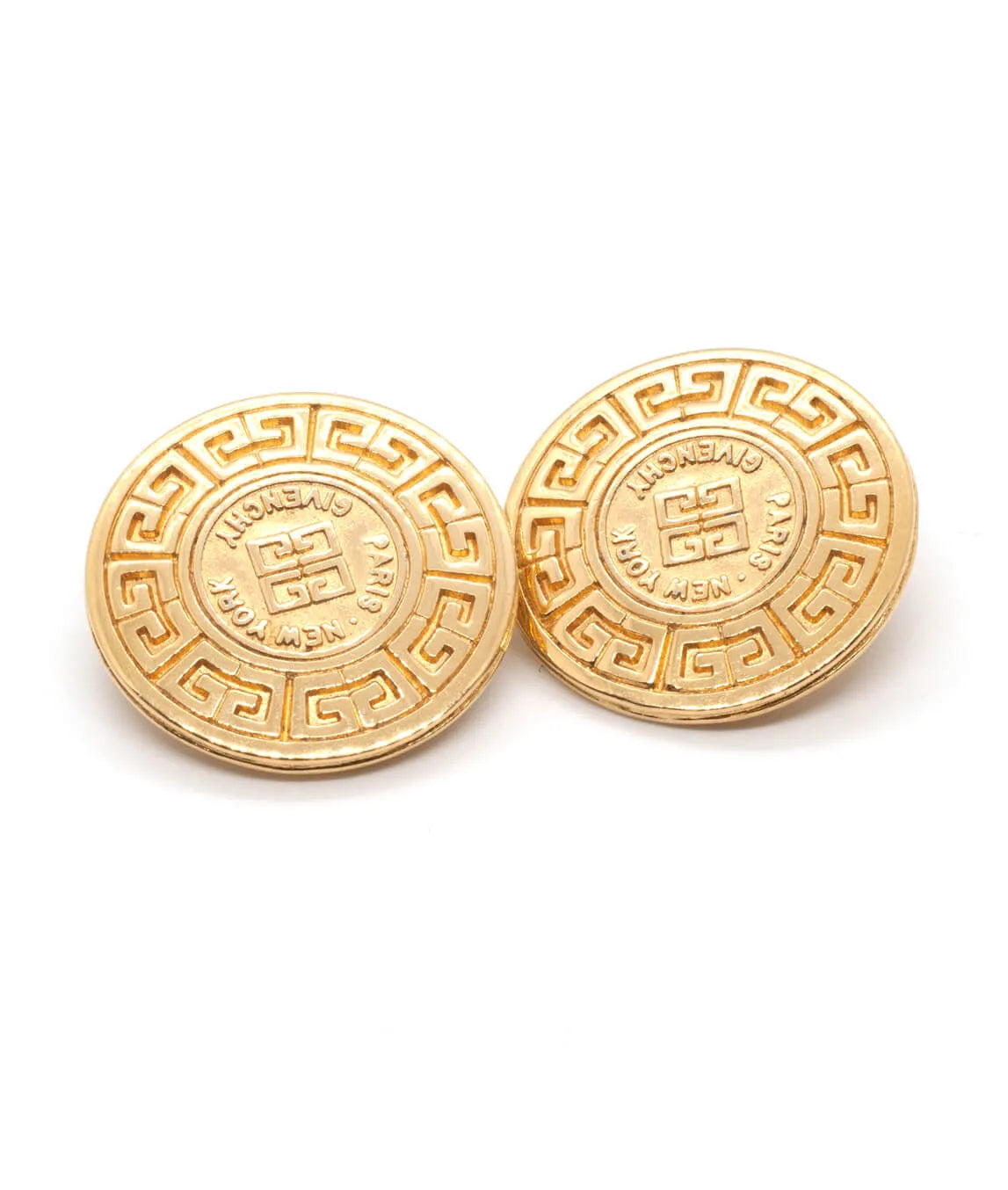 Givenchy Gold Medallion Clip-On Earrings