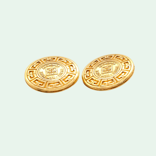 Givenchy Gold Medallion Clip-On Earrings